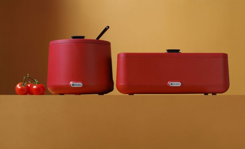 Chafing dish UNIQ, HENDI, designed by Robert Bronwasser, GN 1/1, Červená, 230V/700W, 607x402x(H)245mm