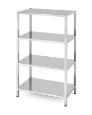 Skladový regál se 4 plnými policemi – šroubovaný, HENDI, Kitchen Line, 1000x600x(H)1800mm