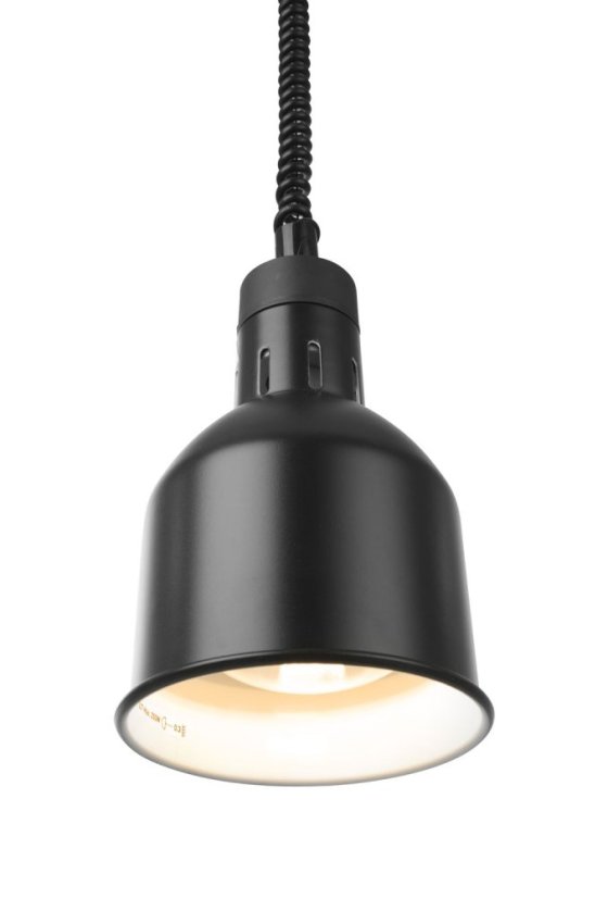 Výškově nastavitelná ohřívací lampa válcová, HENDI, Černá, 230V/375W, ⌀175x(H)250mm
