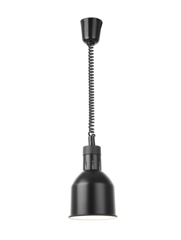 Výškově nastavitelná ohřívací lampa válcová, HENDI, Černá, 230V/375W, ⌀175x(H)250mm