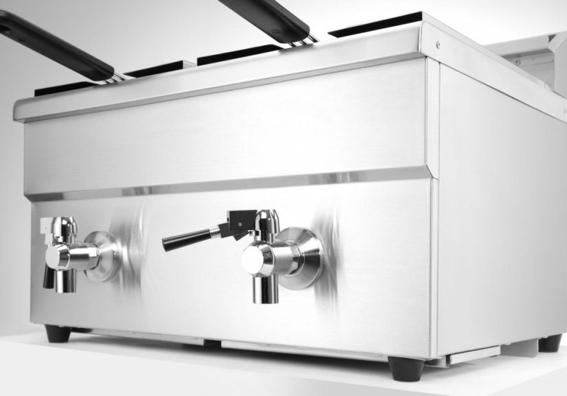 Indukční fritéza s výpustí - 2 x 8 l, HENDI, Profi Line, 16L, 230V/7000W, 577x609x(H)410mm