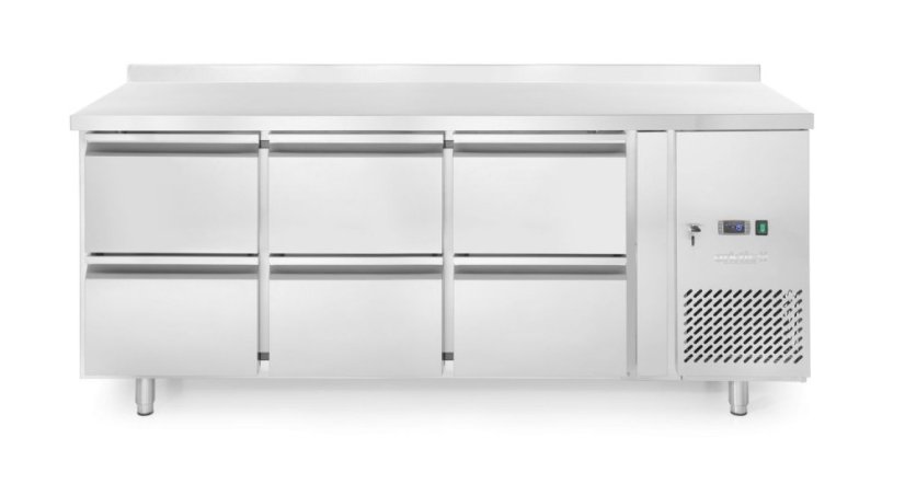 Chladicí pult, 6 zásuvek, Arktic, 135L, Stříbrná, 230V/400W, 1795x700x(H)840mm Chladicí pult, 6 zásuvek, Arktic, 135L, Stříbrná, 230V/400W, 1795x700x(H)840mm