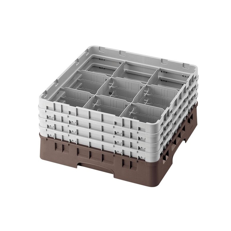 Cambro Koš Camrack 9 pozic, výška sklenice 25,8 cm - Hnědá