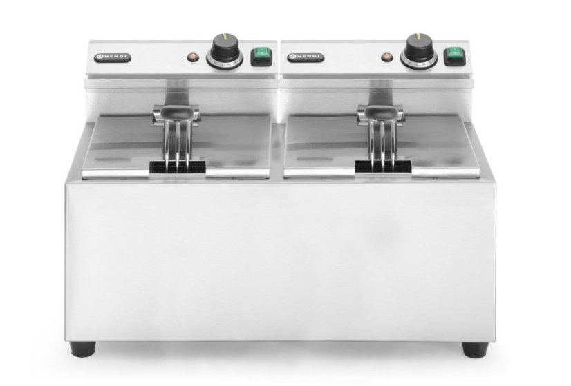 Ruční fritéza, 2 × 8 l, HENDI, Profi Line, 16L, 230V/7000W, 605x460x(H)369mm