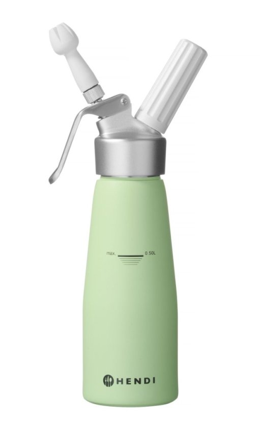 Láhev na šlehačku, HENDI, 0,5L, Pastelově zelená, ⌀80x(H)260mm