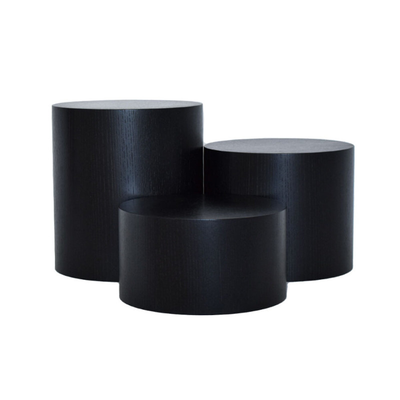 TOMGAST Podstavec kulatý dřevěný, pr. 223 mm, v: 240 mm, jasan, černý
