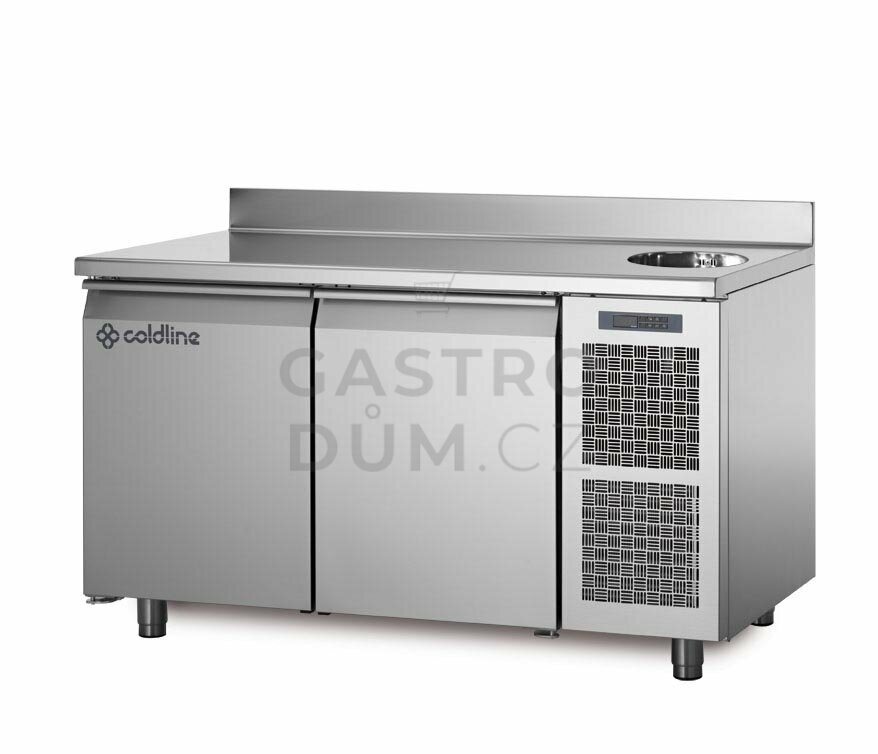 Coldline chladící stůl TA13/1MS s deskou, dřezem a zadním lemem